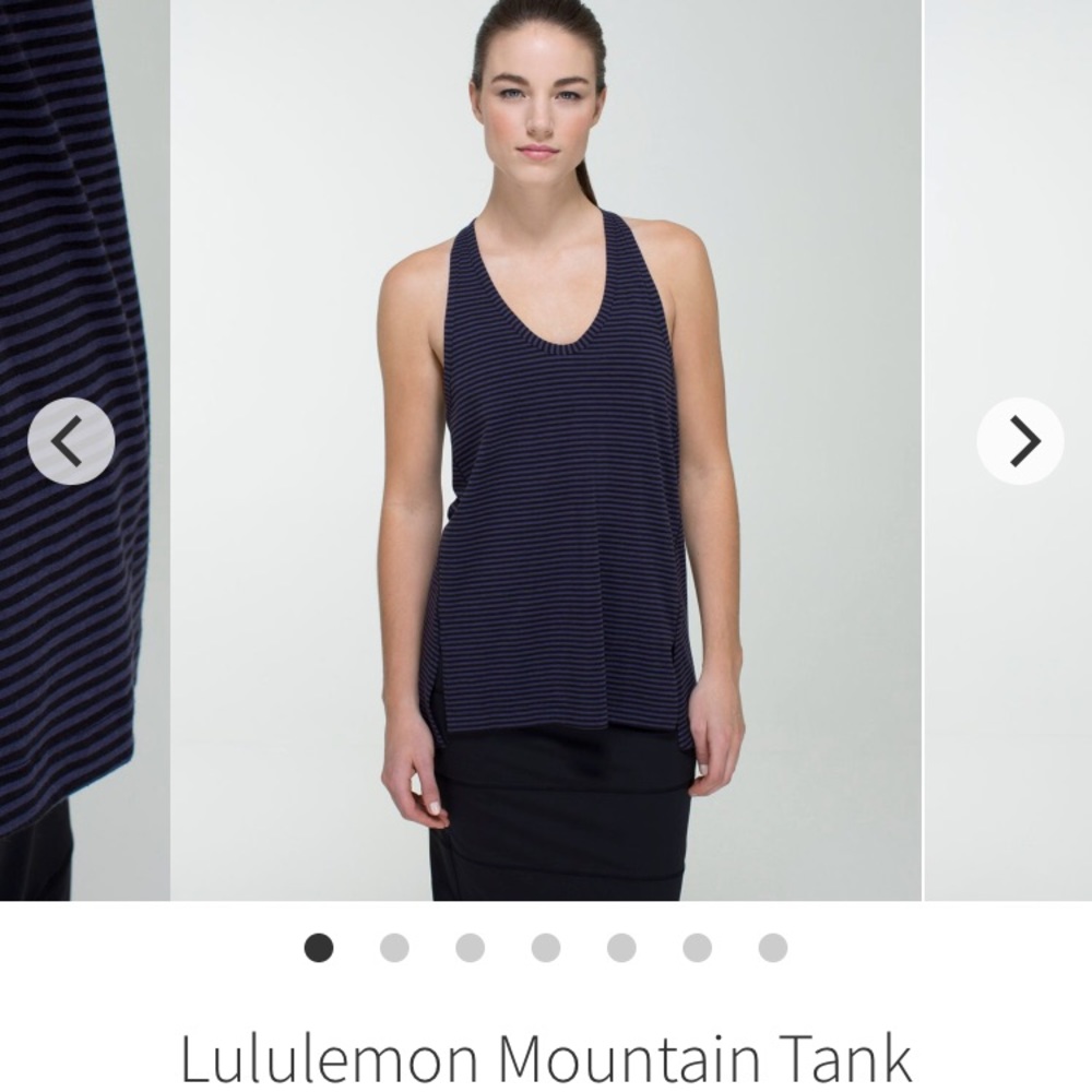 Lululemon Mountain Tank racerback, navy stripe